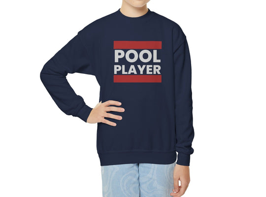 Pool Player - Unisex Youth Crewneck Sweatshirt - BFLY BILLIARDS