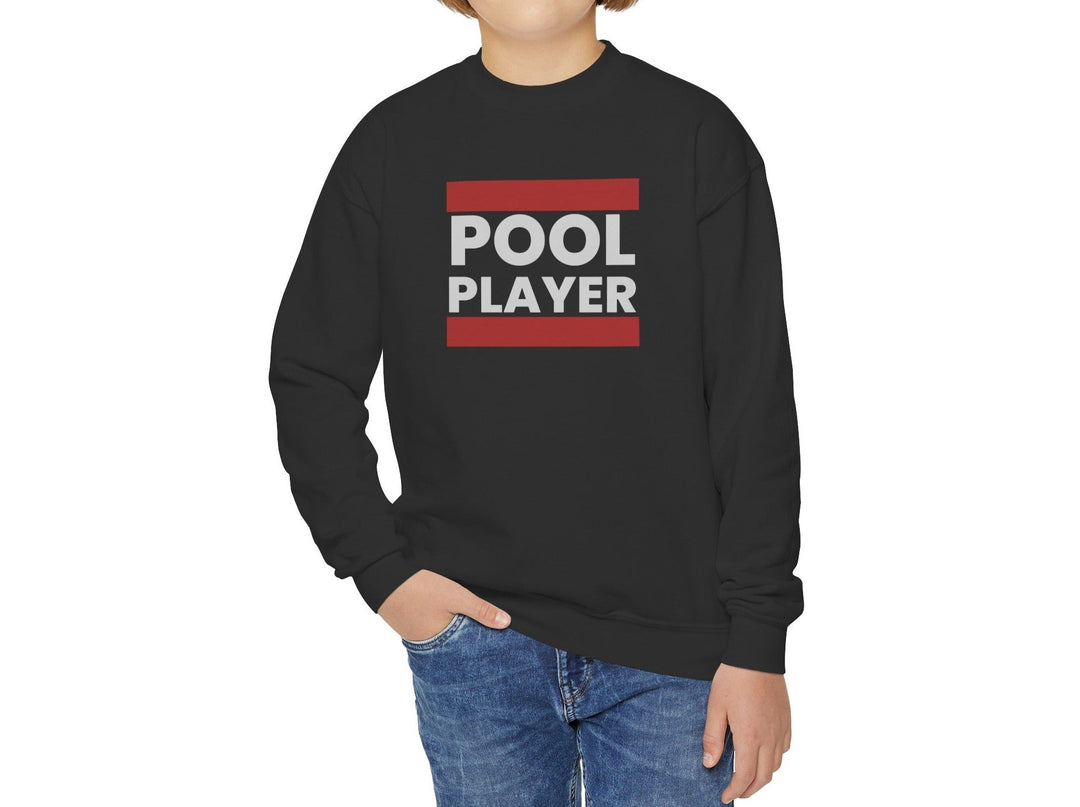 Pool Player - Unisex Youth Crewneck Sweatshirt - BFLY BILLIARDS