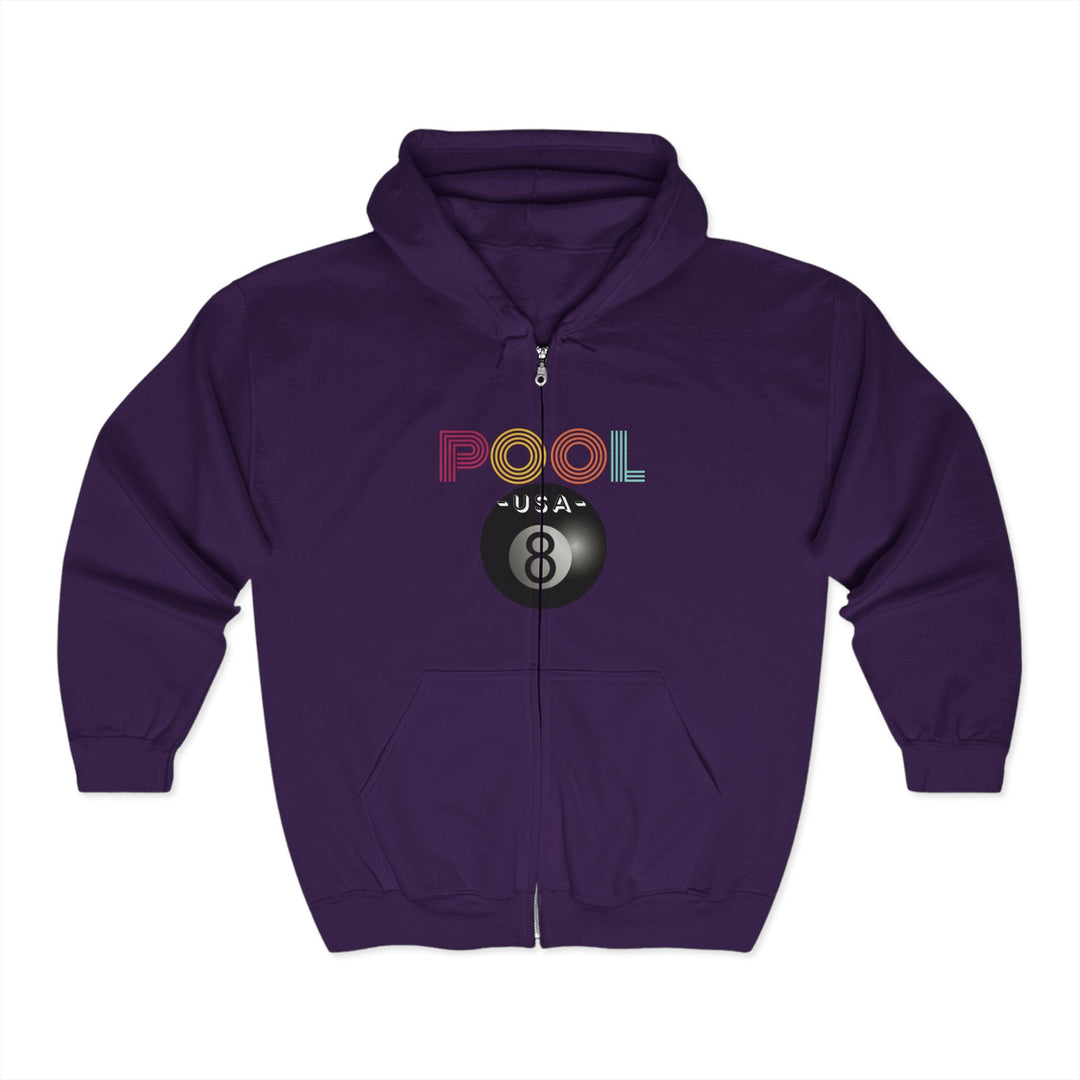 POOL USA - 8 Ball - Full Zip Hoodie - BFLY BILLIARDS