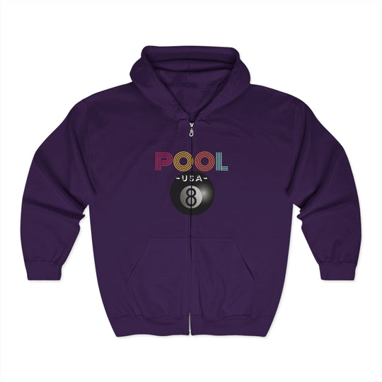 POOL USA - 8 Ball - Full Zip Hoodie - BFLY BILLIARDS