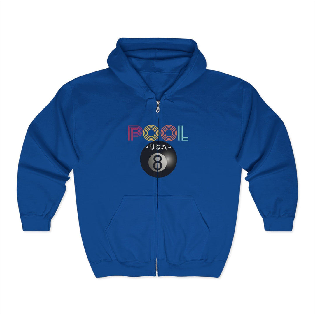 POOL USA - 8 Ball - Full Zip Hoodie - BFLY BILLIARDS