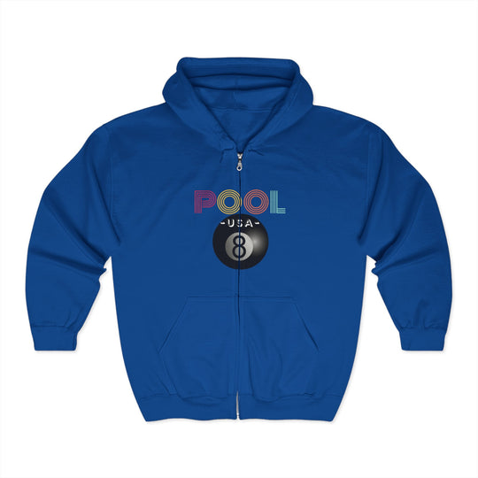 POOL USA - 8 Ball - Full Zip Hoodie - BFLY BILLIARDS