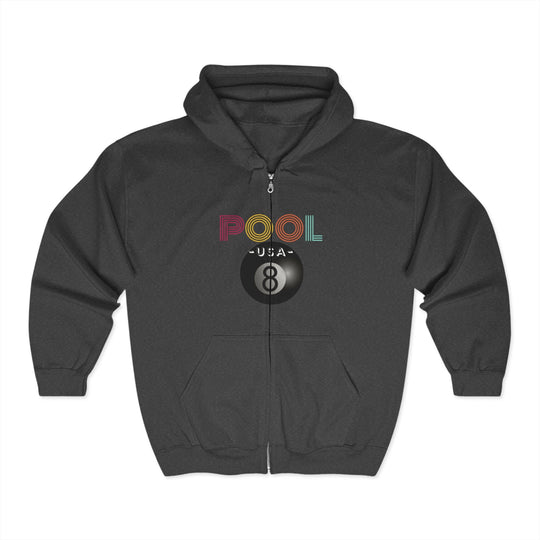POOL USA - 8 Ball - Full Zip Hoodie - BFLY BILLIARDS