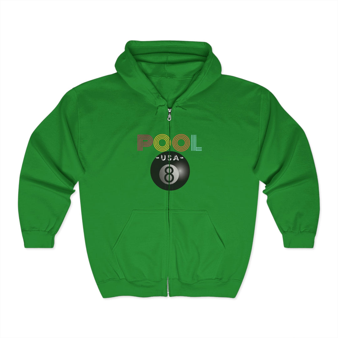 POOL USA - 8 Ball - Full Zip Hoodie - BFLY BILLIARDS