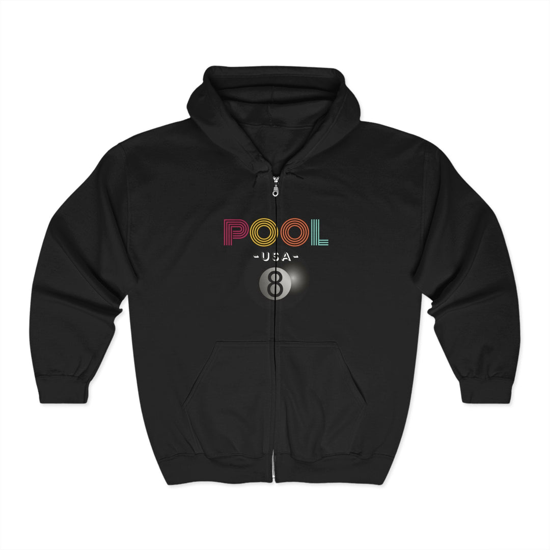 POOL USA - 8 Ball - Full Zip Hoodie - BFLY BILLIARDS