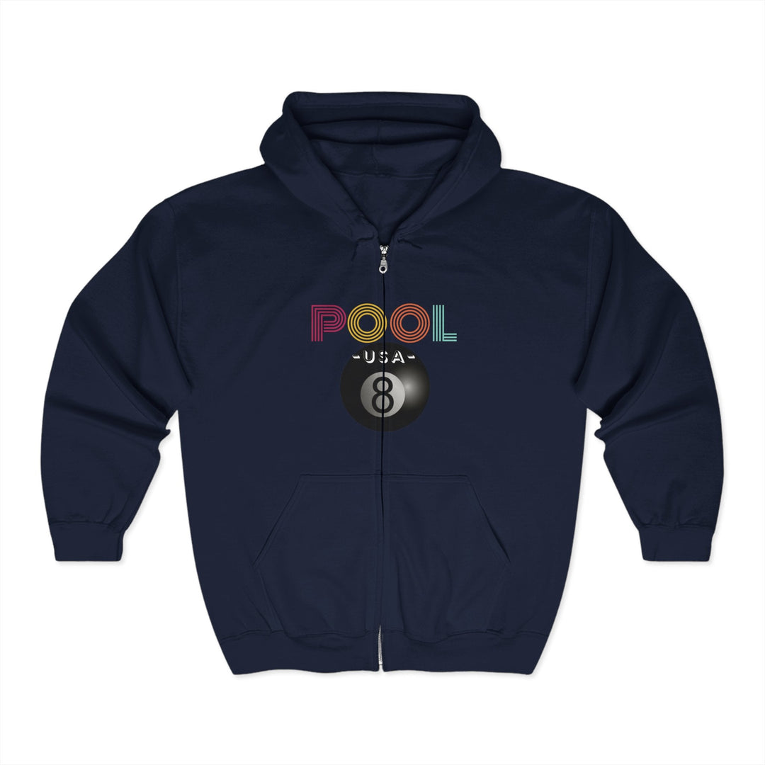 POOL USA - 8 Ball - Full Zip Hoodie - BFLY BILLIARDS