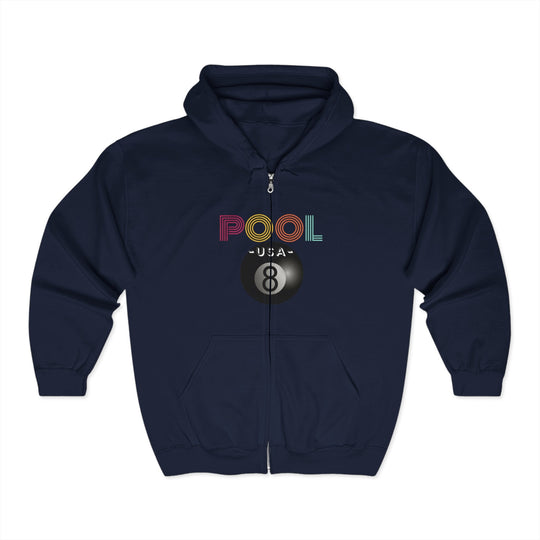 POOL USA - 8 Ball - Full Zip Hoodie - BFLY BILLIARDS