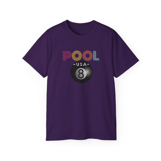POOL USA - 8 Ball - Unisex Cotton T-Shirt - BFLY BILLIARDS