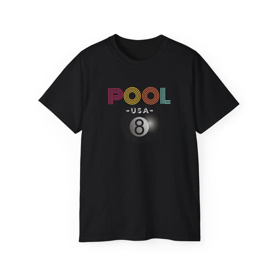 POOL USA - 8 Ball - Unisex Cotton T-Shirt - BFLY BILLIARDS