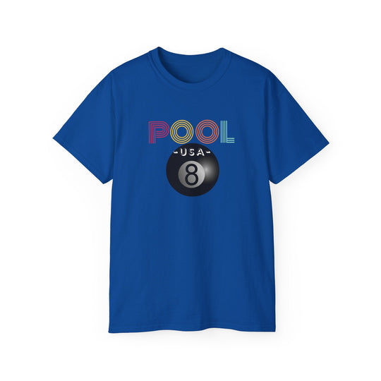 POOL USA - 8 Ball - Unisex Cotton T-Shirt - BFLY BILLIARDS