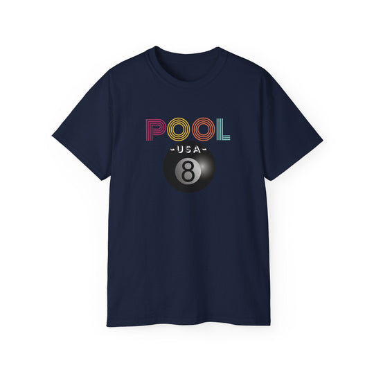 POOL USA - 8 Ball - Unisex Cotton T-Shirt - BFLY BILLIARDS