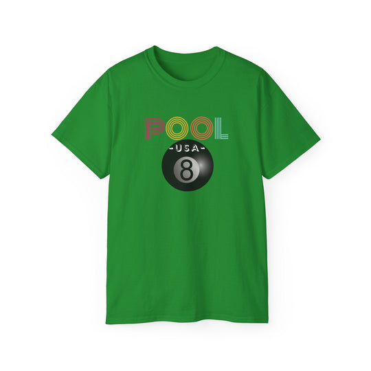 POOL USA - 8 Ball - Unisex Cotton T-Shirt - BFLY BILLIARDS