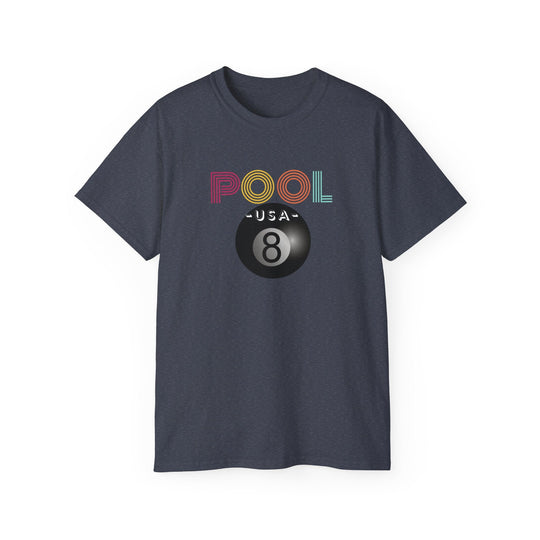 POOL USA - 8 Ball - Unisex Cotton T-Shirt - BFLY BILLIARDS
