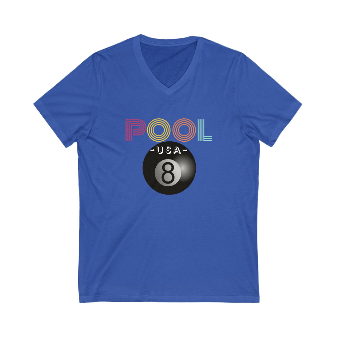 POOL USA - 8 Ball - Unisex V - Neck Tee - BFLY BILLIARDS