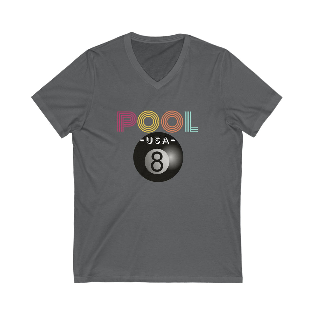 POOL USA - 8 Ball - Unisex V - Neck Tee - BFLY BILLIARDS