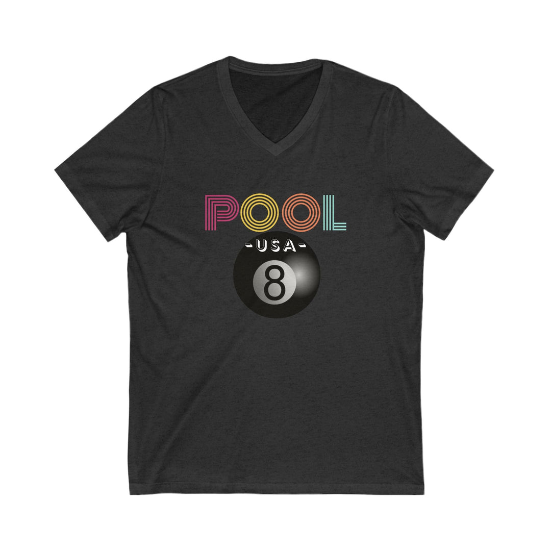 POOL USA - 8 Ball - Unisex V - Neck Tee - BFLY BILLIARDS