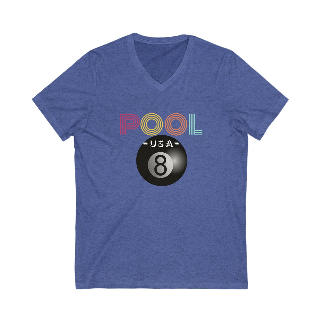 POOL USA - 8 Ball - Unisex V - Neck Tee - BFLY BILLIARDS