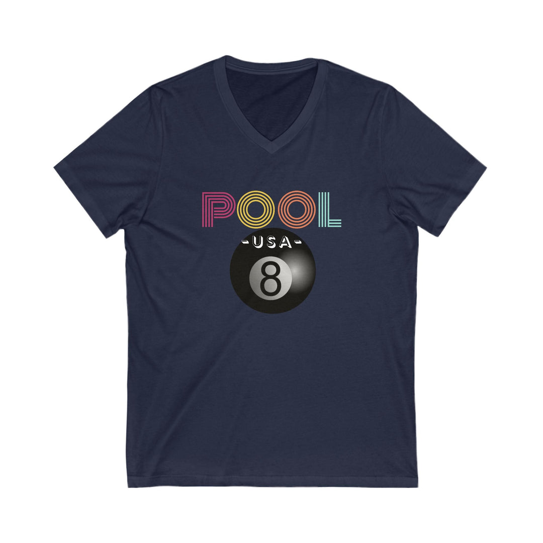 POOL USA - 8 Ball - Unisex V - Neck Tee - BFLY BILLIARDS