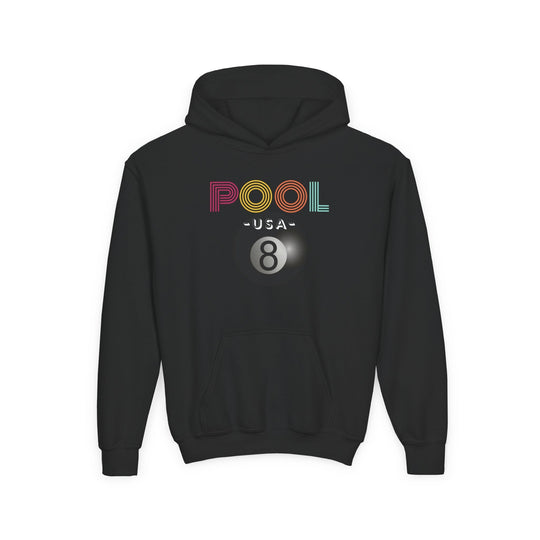 POOL USA - 8 Ball - Unisex Youth Pullover Hoodie - BFLY BILLIARDS