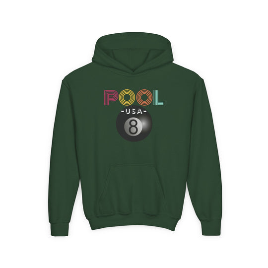 POOL USA - 8 Ball - Unisex Youth Pullover Hoodie - BFLY BILLIARDS