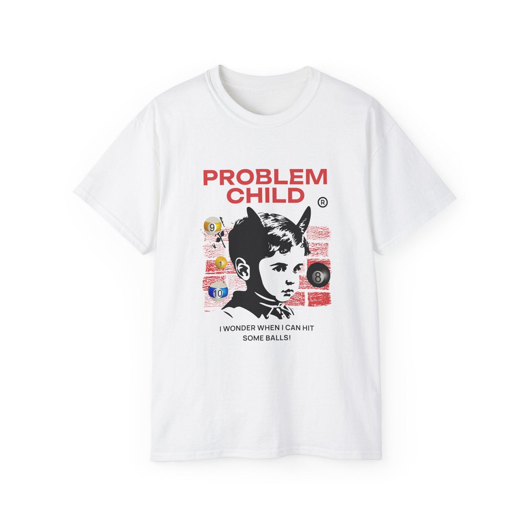 Problem Child - Pool Balls - Unisex Cotton T-Shirt - BFLY BILLIARDS