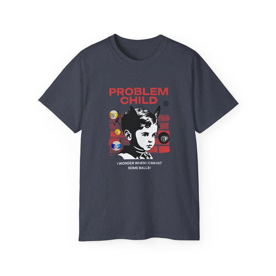 Problem Child - Pool Balls - Unisex Cotton T-Shirt - BFLY BILLIARDS