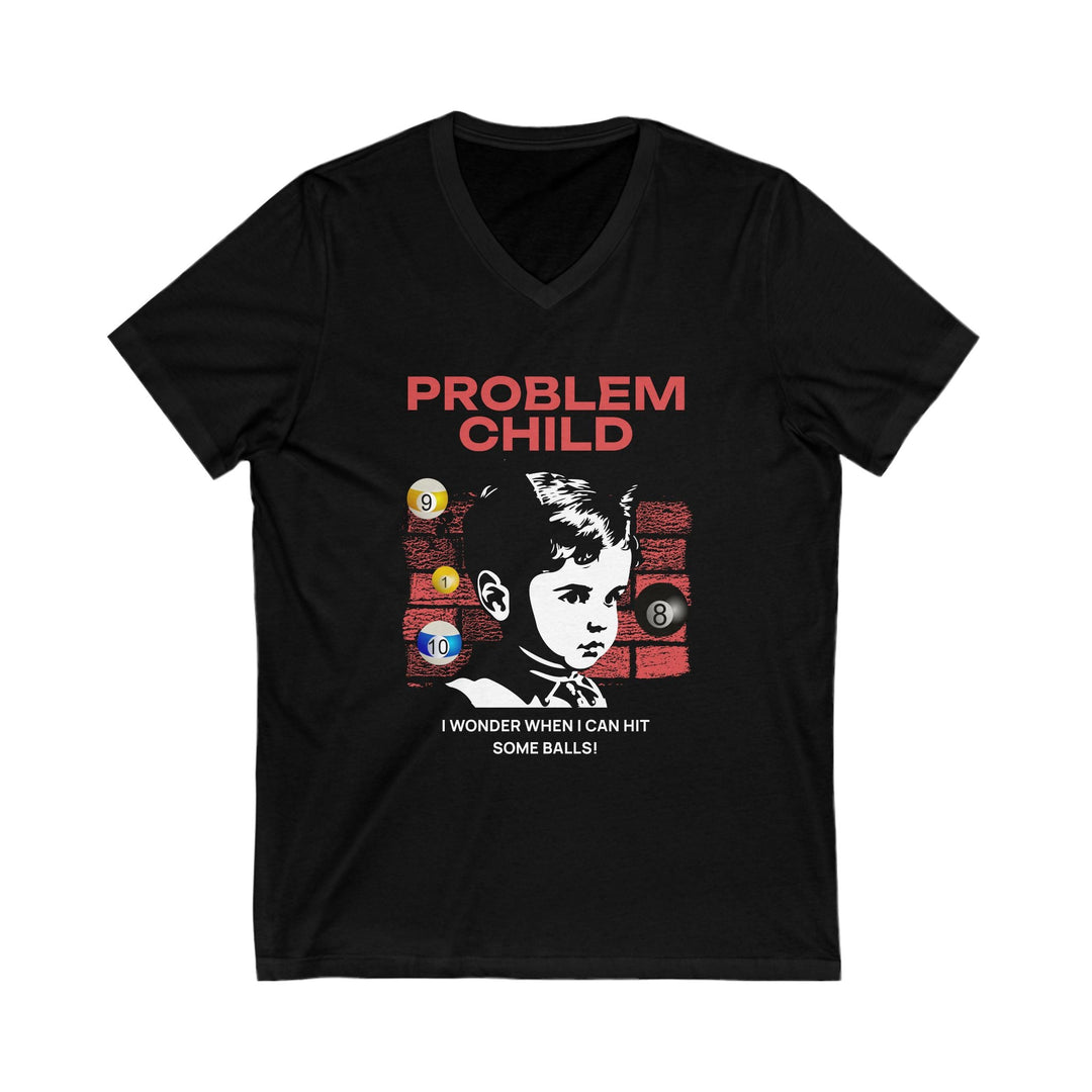 Problem Child - Pool Balls - Unisex V - Neck Tee - BFLY BILLIARDS