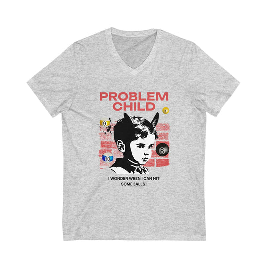Problem Child - Pool Balls - Unisex V - Neck Tee - BFLY BILLIARDS