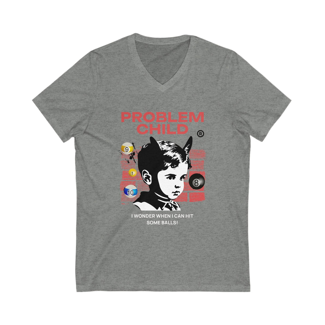 Problem Child - Pool Balls - Unisex V - Neck Tee - BFLY BILLIARDS