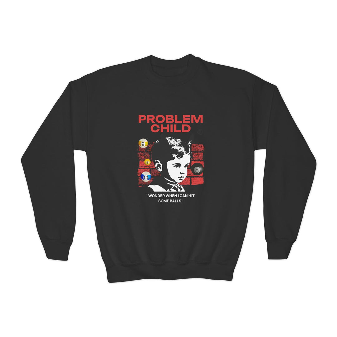 Problem Child - Pool Balls - Unisex Youth Crewneck Sweatshirt - BFLY BILLIARDS