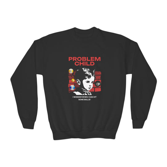 Problem Child - Pool Balls - Unisex Youth Crewneck Sweatshirt - BFLY BILLIARDS