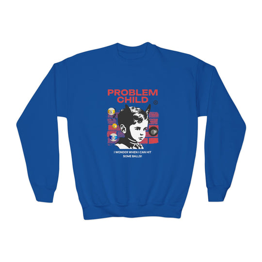 Problem Child - Pool Balls - Unisex Youth Crewneck Sweatshirt - BFLY BILLIARDS