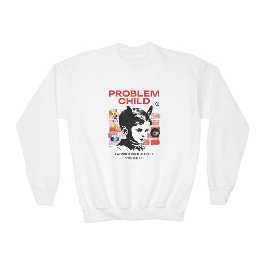 Problem Child - Pool Balls - Unisex Youth Crewneck Sweatshirt - BFLY BILLIARDS