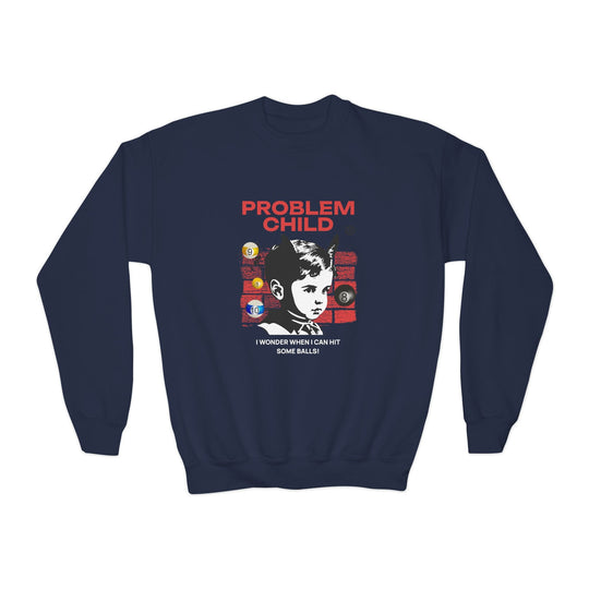 Problem Child - Pool Balls - Unisex Youth Crewneck Sweatshirt - BFLY BILLIARDS
