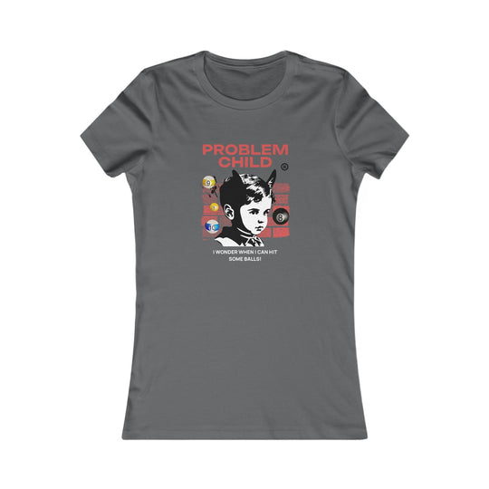Problem Child - Pool Balls - Women's Fitted Tee - BFLY BILLIARDS