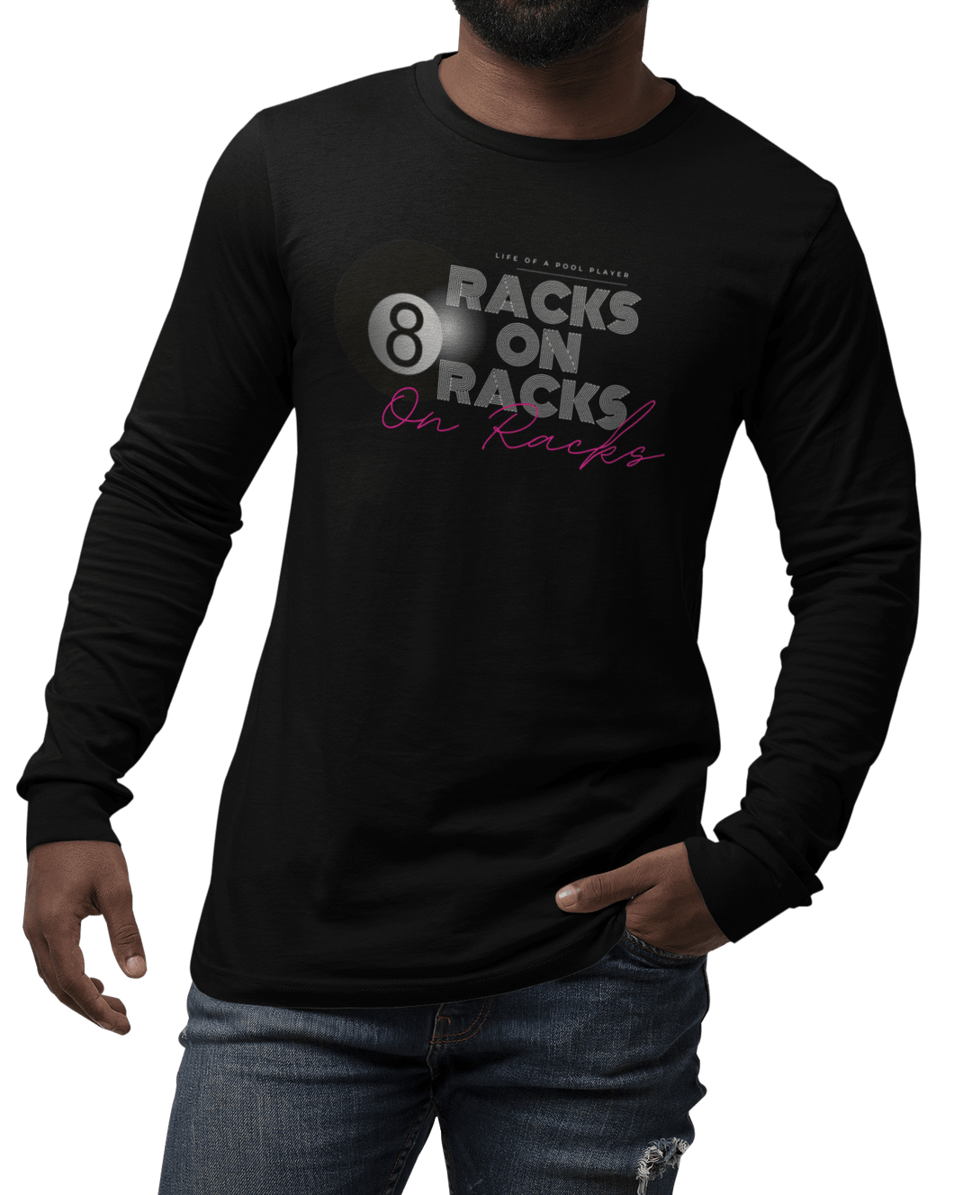Racks on Racks - 8 Ball - Long Sleeve Tee - BFLY BILLIARDS