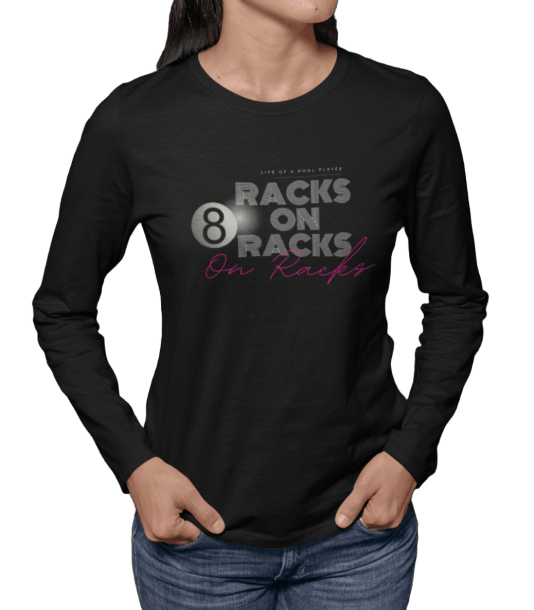 Racks on Racks - 8 Ball - Long Sleeve Tee - BFLY BILLIARDS