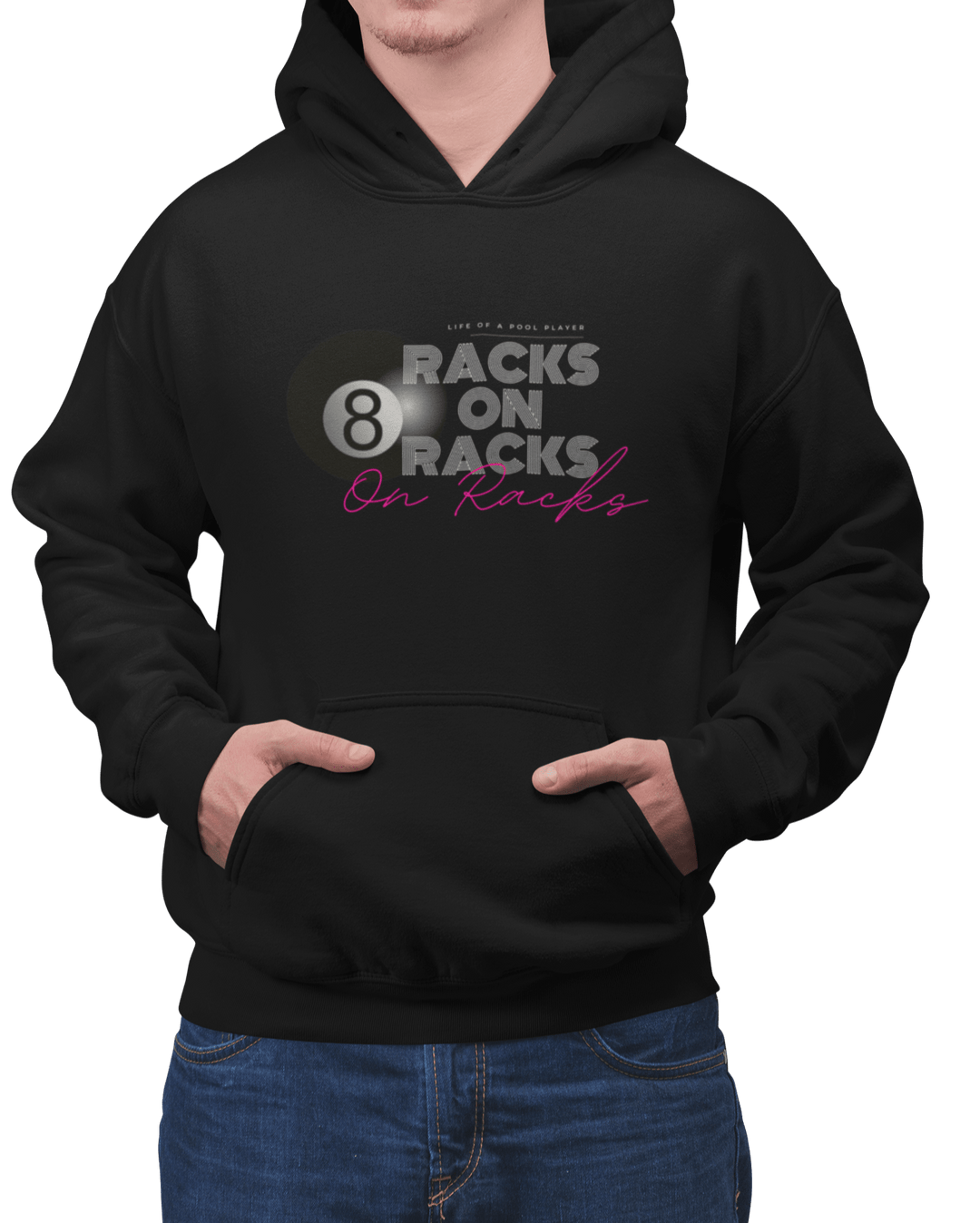 Racks on Racks - 8 Ball - Pullover Hoodie - BFLY BILLIARDS