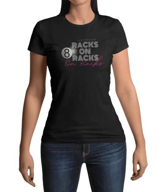 Racks on Racks - 8 Ball - Women's Fitted Tee - BFLY BILLIARDS