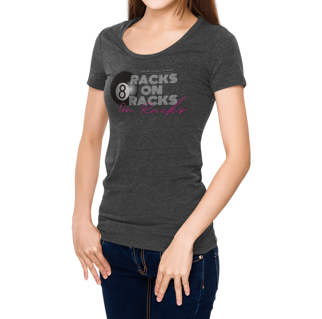 Racks on Racks - 8 Ball - Women's Fitted Tee - BFLY BILLIARDS