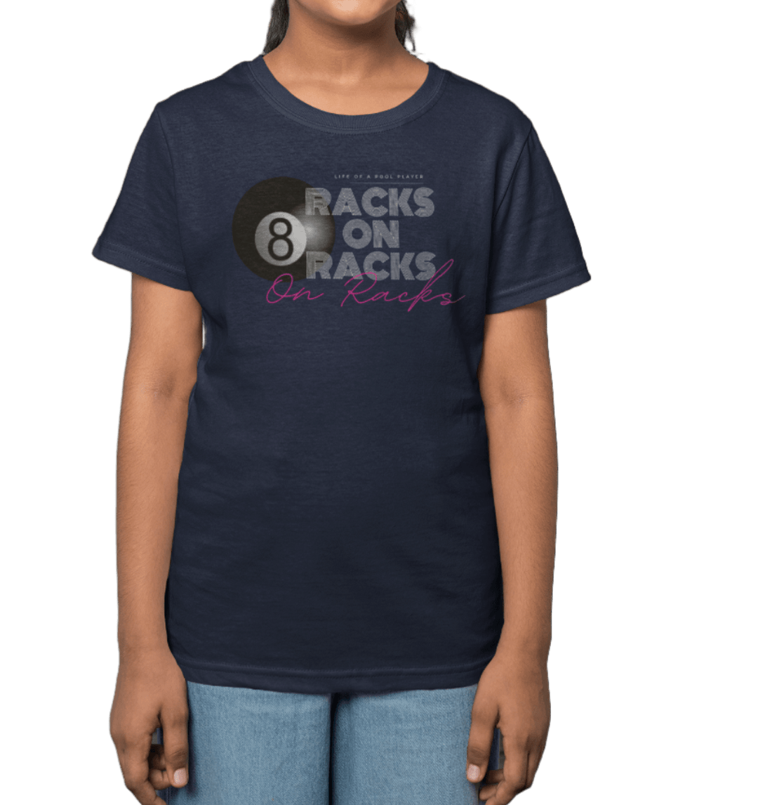 Racks on Racks - 8 Ball - Youth Cotton Tee - BFLY BILLIARDS