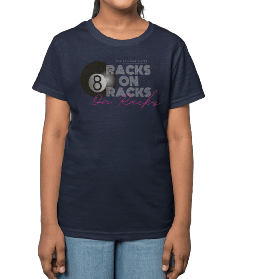 Racks on Racks - 8 Ball - Youth Cotton Tee - BFLY BILLIARDS