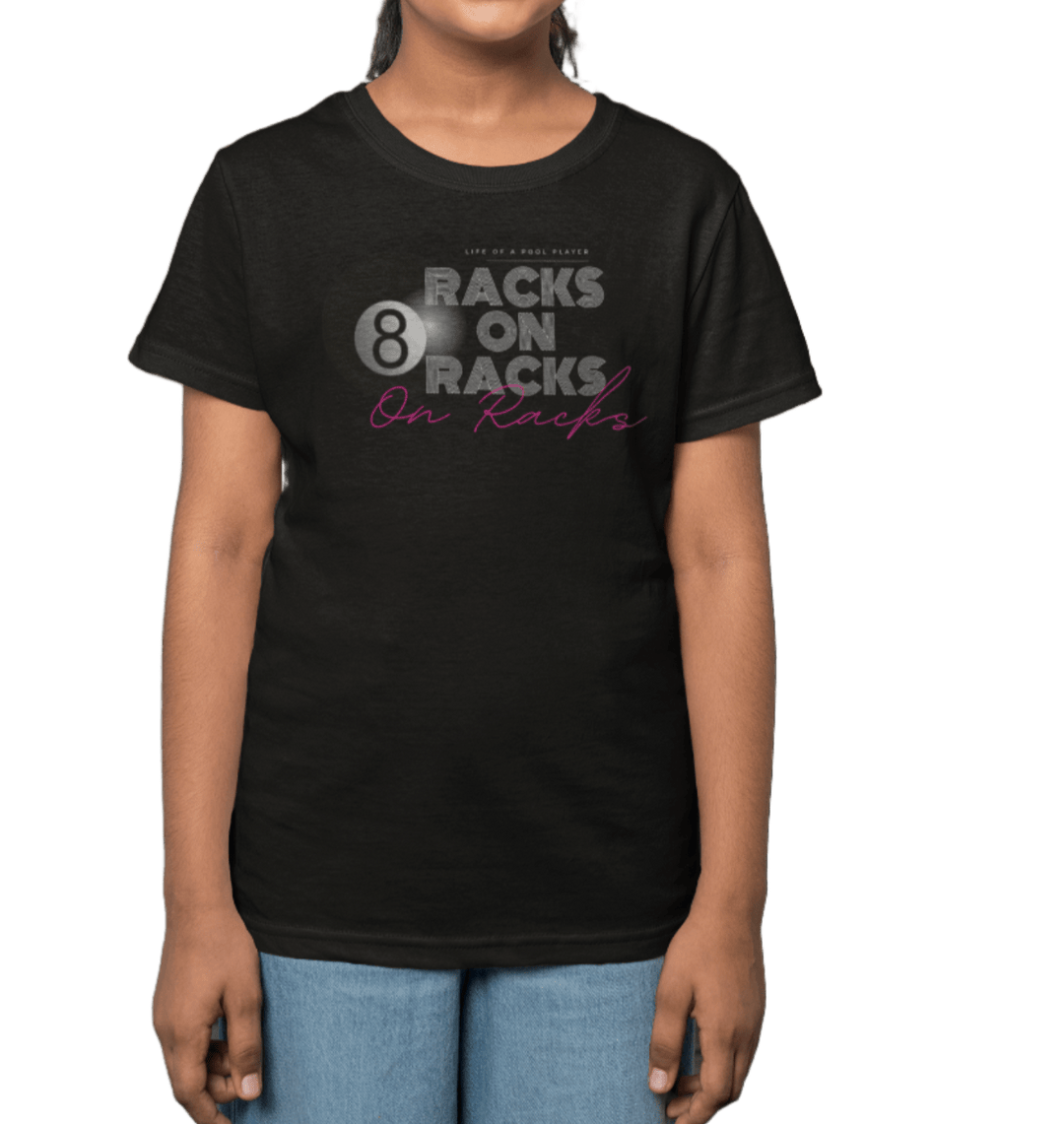 Racks on Racks - 8 Ball - Youth Cotton Tee - BFLY BILLIARDS