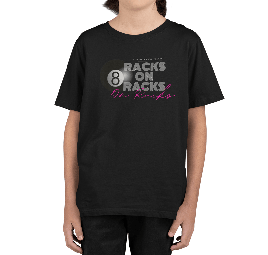 Racks on Racks - 8 Ball - Youth Cotton Tee - BFLY BILLIARDS