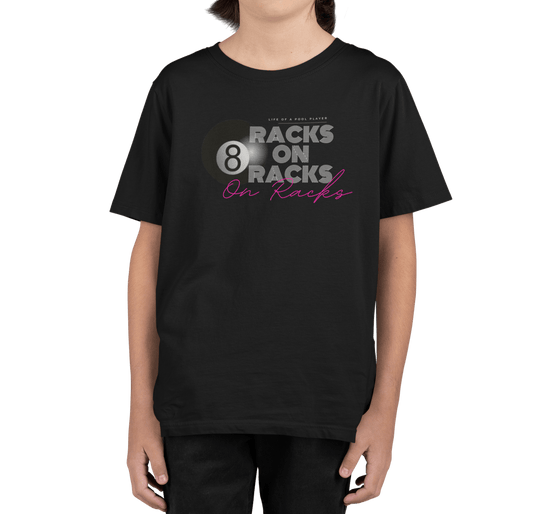 Racks on Racks - 8 Ball - Youth Cotton Tee - BFLY BILLIARDS