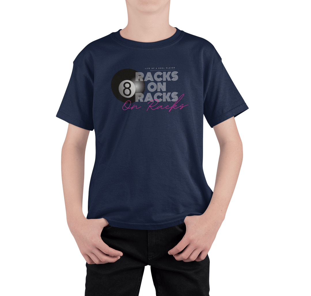 Racks on Racks - 8 Ball - Youth Cotton Tee - BFLY BILLIARDS