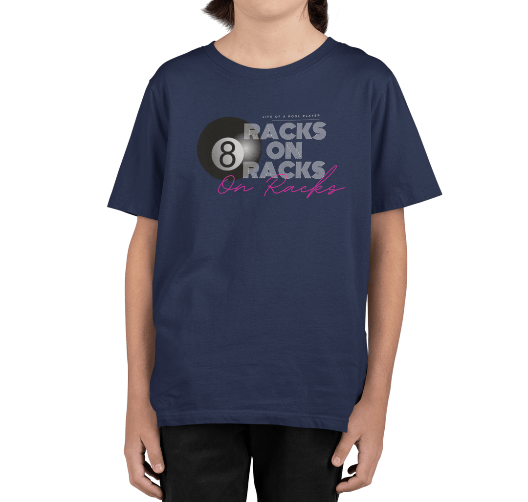 Racks on Racks - 8 Ball - Youth Cotton Tee - BFLY BILLIARDS