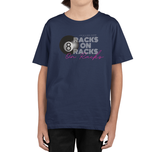 Racks on Racks - 8 Ball - Youth Cotton Tee - BFLY BILLIARDS