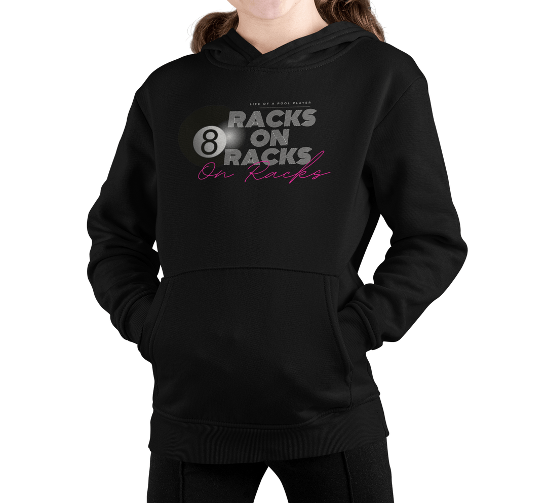 Racks on Racks - 8 Ball - Youth Hoodie - BFLY BILLIARDS