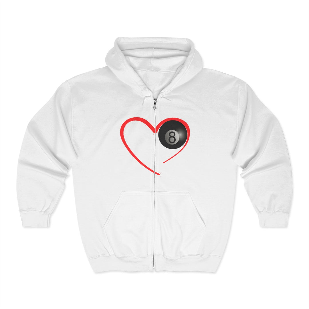 Red Line Love - 8 Ball - Full Zip Hoodie - BFLY BILLIARDS